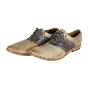 Bed Stu Women's Fury US7,5 Two Tone Tan/ Brown Distressed Leather Oxford Shoes
